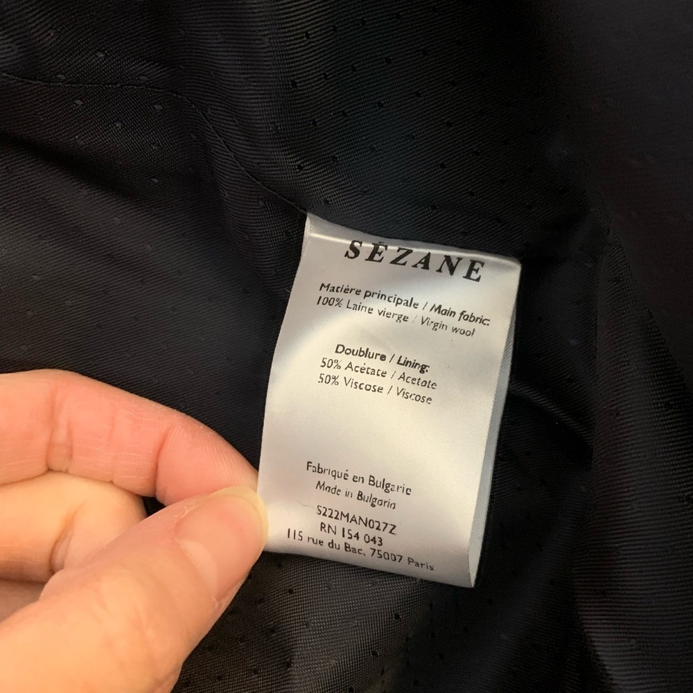 Sézane Viktor Long Wool Coat in Prairie Check NWT - Picture 10 of 11